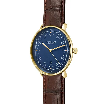 Sternglas Hamburg Quartz Date Limited Edition Marine Brown Strap S01-HHM07-HE01