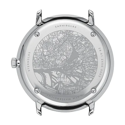 Sternglas Hamburg Quartz Date Neugraphit Signal Yellow Nylon Strap S01-HH39-FI01