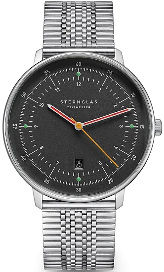 Sternglas Hamburg Quartz Date Neugraphit SuperSlim Bracelet S01-HH39-ME08