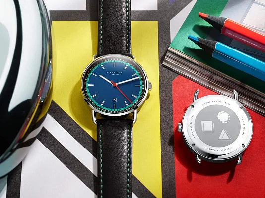Sternglas Levin Quartz Date Blue Dial S01-LE06-MO18