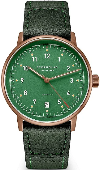 Sternglas Lumatik Automatic Date Green Dial Green Nylon Strap Edition Bronze S02-LMR19-NY07