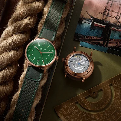 Sternglas Lumatik Automatic Date Green Dial Green Nylon Strap Edition Bronze S02-LMR19-NY07