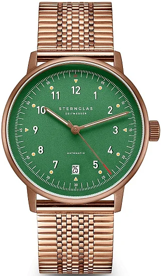 Sternglas Lumatik Automatic Date Green Dial SuperSlim Bracelet Edition Bronze S02-LMR19-ME10
