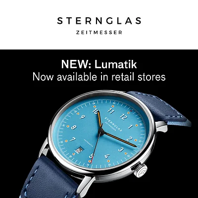 Sternglas Lumatik Automatic Date Light-Blue Dial Blue Nylon Strap S02-LM17-NY05