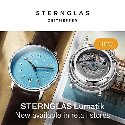 Sternglas Lumatik Automatic Date Light-Blue Dial Brown Strap S02-LM17-PR04