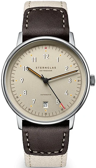Sternglas Lumatik Automatic Date Sand Dial Beige Nylon Strap S02-LM26-NY06