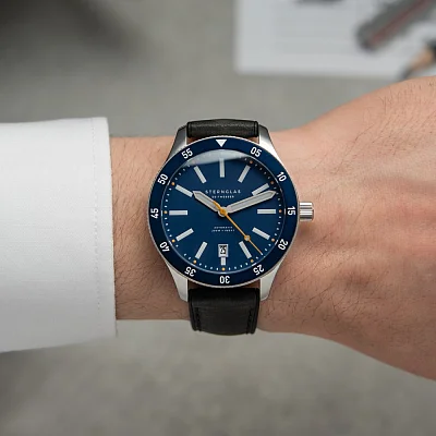 Sternglas Marus 2.0 Dark Blue Leather Strap Limited Edition Kuste S02-MAK06-HY03