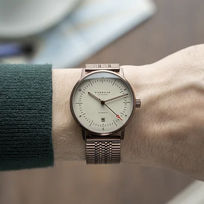 Sternglas Naos Automatic Alabaster Bronze SuperSlim Bracelet S02-NA42-ME10
