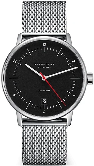 Sternglas Naos Automatic Date Black Dial Mesh S02-NA43-MI04