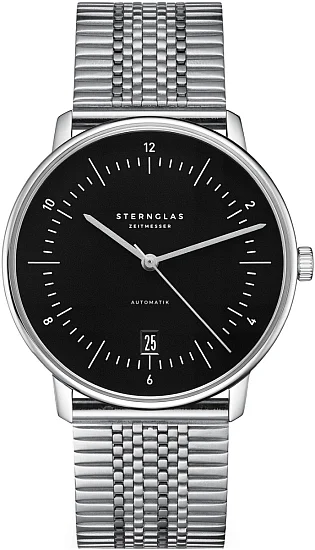 Sternglas Naos Automatic Date Black Dial SuperSlim Bracelet S02-NA53-ME08
