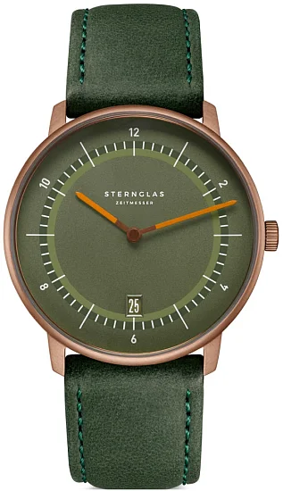 Sternglas Naos Edition 1905 Green Dial Green Leather Strap S01-NAT35-MO26