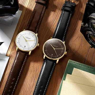 Sternglas Naos Edition Heritage White Dial Brown Leather Strap S01-NAE02-BR01