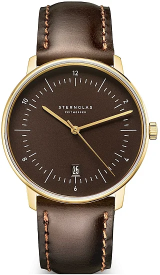 Sternglas Naos Edition Heritage Espresso Dial Brown Leather Strap S01-NAE21-BR01