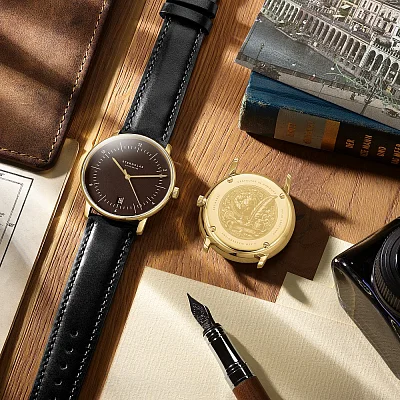 Sternglas Naos Edition Heritage Espresso Dial Black Leather Strap S01-NAE21-BR04