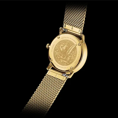 Sternglas Naos Edition Heritage White Dial Yellow Gold PVD Bracelet S01-NAE02-MI05
