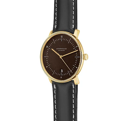Sternglas Naos Edition Heritage Espresso Dial Black Leather Strap S01-NAE21-BR04