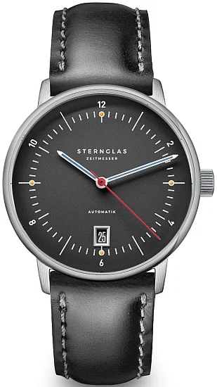 Sternglas Naos Pro Automatic Date Anthracite Dial Bridle Black Strap S02-NP11-BR02