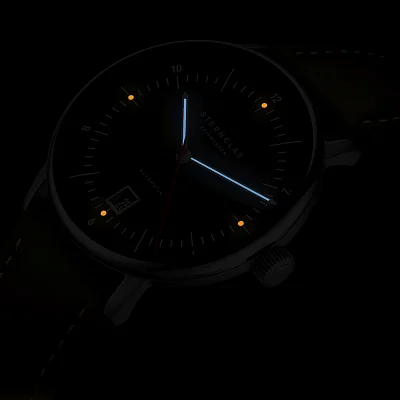 Sternglas Naos Pro Automatic Date Anthracite Dial Bridle Dark Brown Strap S02-NP11-BR03
