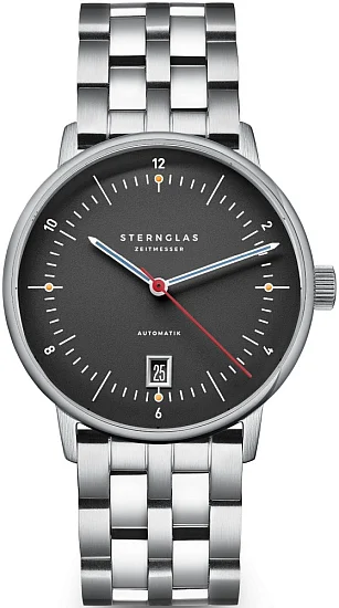 Sternglas Naos Pro Automatic Date Anthracite Dial Steel Bracelet S02-NP11-ME13