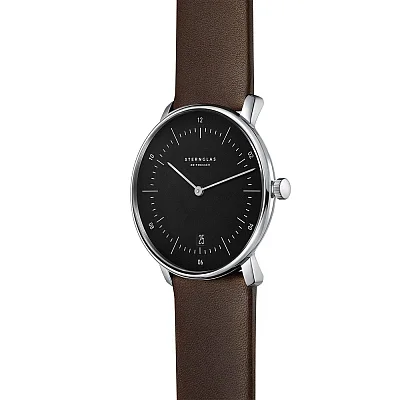 Sternglas Naos Quartz Date Black Dial S01-NA03-PR04