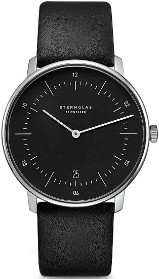 Sternglas Naos Quartz Date Black Dial S01-NA03-PR07