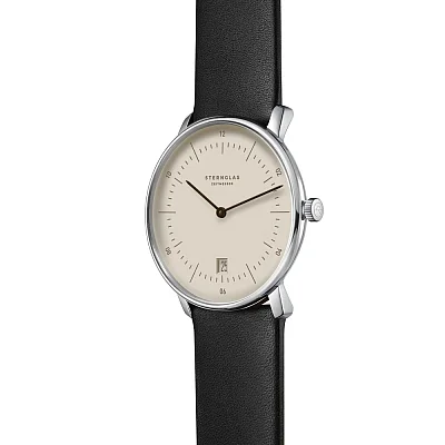 Sternglas Naos Quartz Date Light Brown Dial Black Strap S01-NA38-PR07