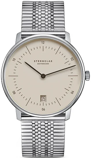 Sternglas Naos Quartz Date Light Brown Dial SuperSlim Bracelet S01-NA38-ME08