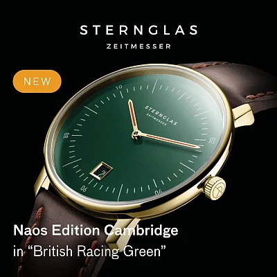 Sternglas Naos Quartz Date Limited Edition Cambridge British Racing Green S01-NAC22-BR01