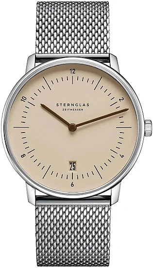 Sternglas Naos Quartz Date Sand Dial Mesh Bracelet S01-NA54-MI04