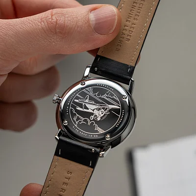 Sternglas Naos Quartz Date White Dial Black Strap Bremen Special Edition S01-NAH01-EB08