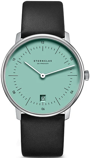 Sternglas Naos Quartz Date Turquoise Dial Black Strap S01-NA37-PR07