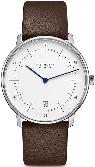 Sternglas Naos Quartz Date White Dial S01-NA44-PR04