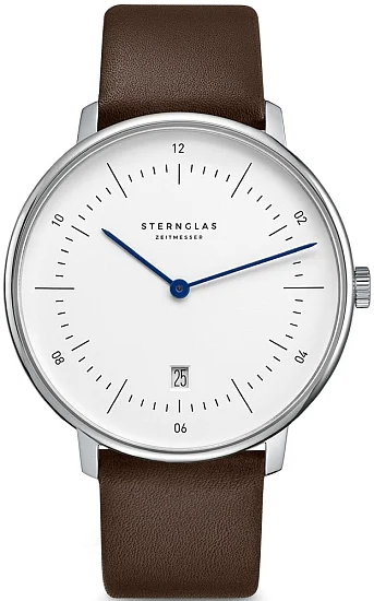 Sternglas Naos XL Quartz Date White Dial S01-NX01-PR04