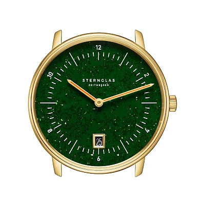Sternglas Naos Quartz Edition Aventurine Green SuperSlim Bracelet Yellow Gold PVD S01-NAN41-ME09