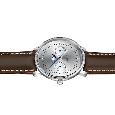 Sternglas Naos Quartz Moonphase Day-Date Silver Dial S01-NM52-BR03