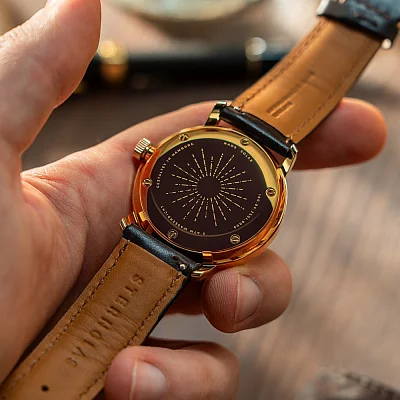Sternglas Naos Solar Date Green Dial Brown Leather Strap S01-NS22-BR01