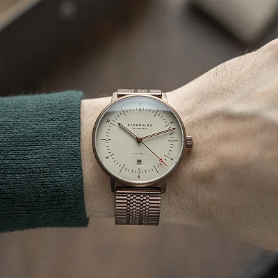 Sternglas Naos XL Automatic Alabaster Bronze SuperSlim Bracelet S02-NX42-ME10