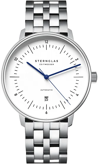 Sternglas Naos XL Automatic Date White Dial S02-NX44-ME13