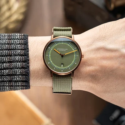 Sternglas Naos XL Edition 1905 Green Dial Green NATO Strap S01-NXT35-FI05