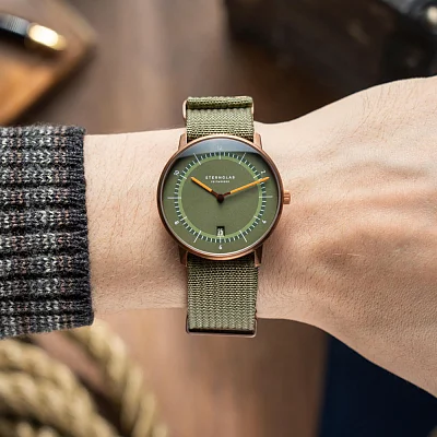 Sternglas Naos XL Edition 1905 Green Dial Green NATO Strap S01-NXT35-FI05
