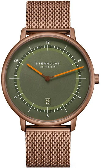 Sternglas Naos XL Edition 1905 Green Dial Stainless Steel Mesh S01-NXT35-MI11