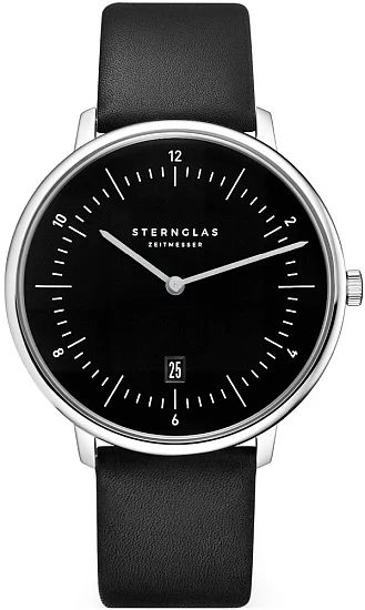 Sternglas Naos XL Quartz Date Black Dial Black Strap S01-NX53-PR07