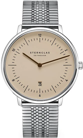 Sternglas Naos XL Quartz Date Sand Dial SuperSlim Bracelet S01-NX54-ME08