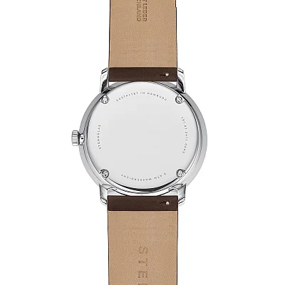 Sternglas Naos XL Quartz Date White Dial Brown Strap S01-NX44-PR04