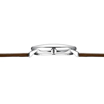 Sternglas Naos XL Quartz Date White Dial Brown Strap S01-NX44-PR04
