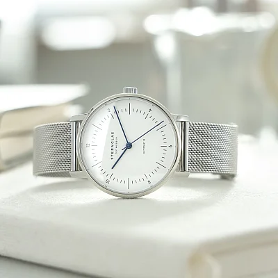 Sternglas Naos XS Automatic White Dial Mesh S02-ND01-MI01