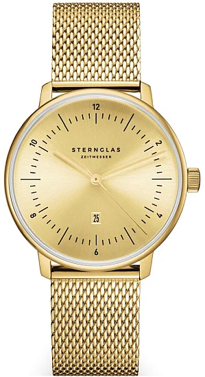 Sternglas Naos XS Edition Elyra Quartz Date White Dial Mesh S01-NDE12-MI07