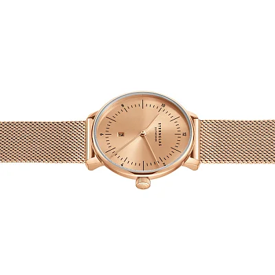 Sternglas Naos XS Edition Elyra Quartz Date White Dial Mesh S01-NDE55-MI09