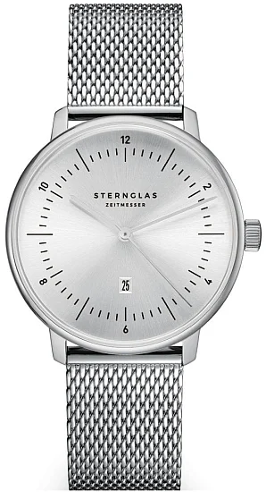 Sternglas Naos XS Edition Elyra Quartz Date White Dial Mesh S01-NDE10-MI01