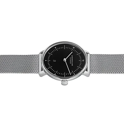 Sternglas Naos XS Quartz Date Black Dial Mesh S01-ND53-MI01